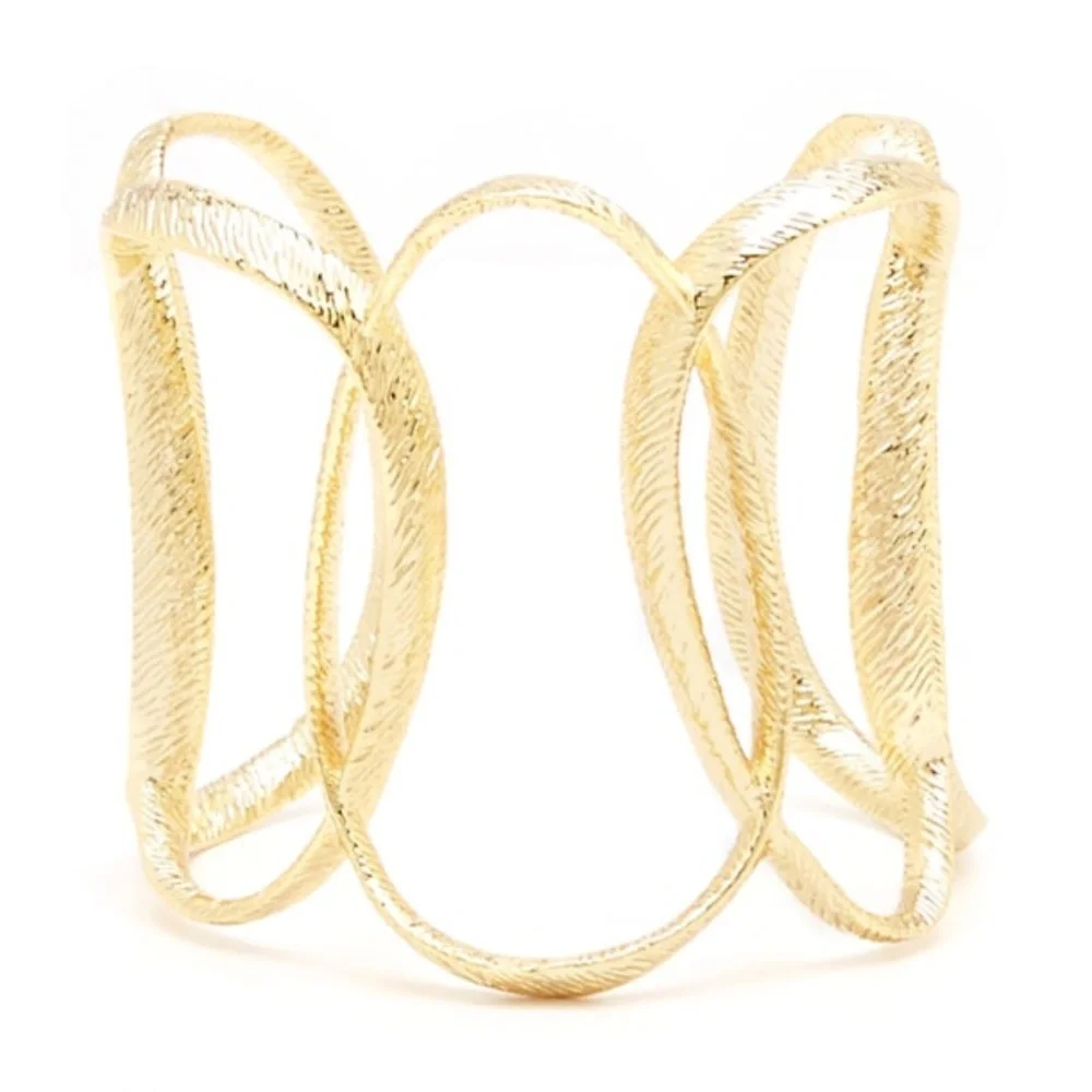 Ted Baker Gold Textured Hoop Tamii Cuff